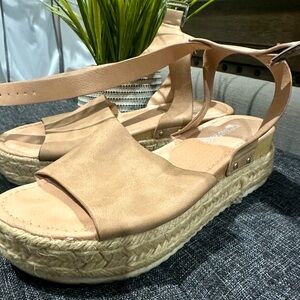 Sand color, cushionair espadrilles. Size 8.